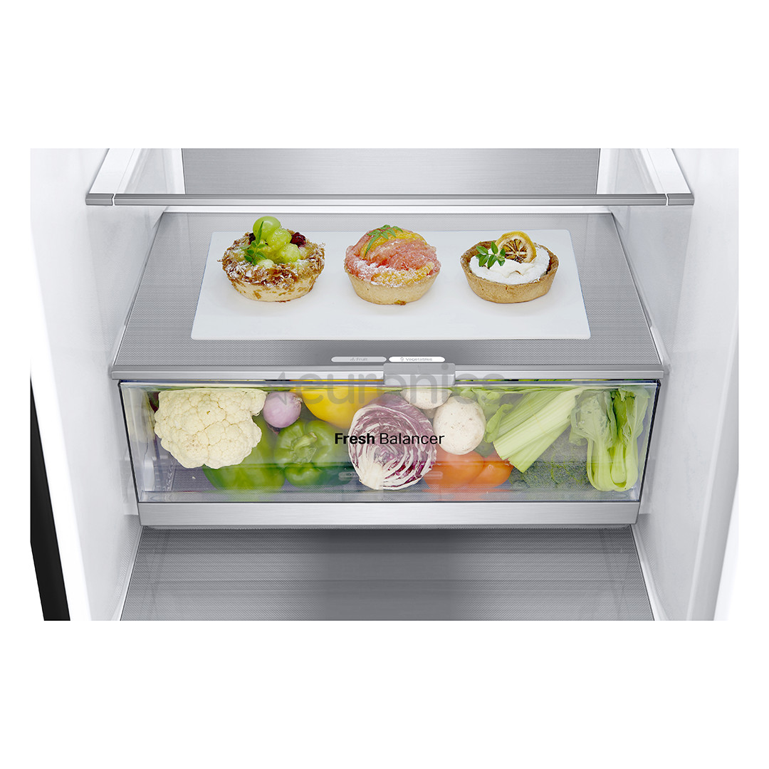 LG, NoFrost, 387 L, 203 cm, black - Refrigerator