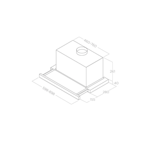 Elica, Elite 26, 581 m³/h, stainless steel - Built-in hood