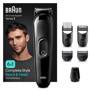 Braun Series 3, 6-in-1, black - Multi grooming kit