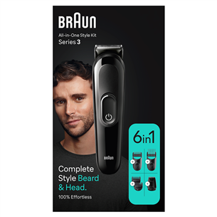 Braun Series 3, 6 vienā, melna - Trimmeru komplekts