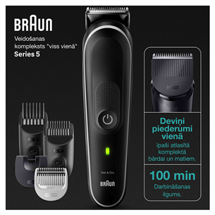 Braun Series 5, 9-in 1, black - Multi grooming kit