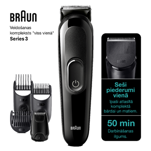 Braun Series 3, 6 vienā, melna - Trimmeru komplekts