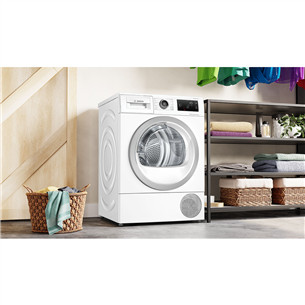 Bosch, Series 6, 9 kg, dziļums 61.3 cm, balta - Veļas žāvētājs