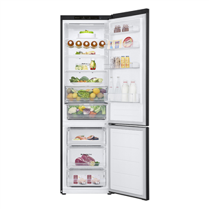 LG, NoFrost, 387 L, 203 cm, black - Refrigerator