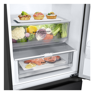 LG, NoFrost, 387 L, 203 cm, black - Refrigerator