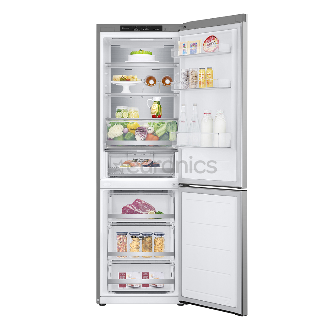 LG, NoFrost, 344 L, 186 cm, silver - Refrigerator