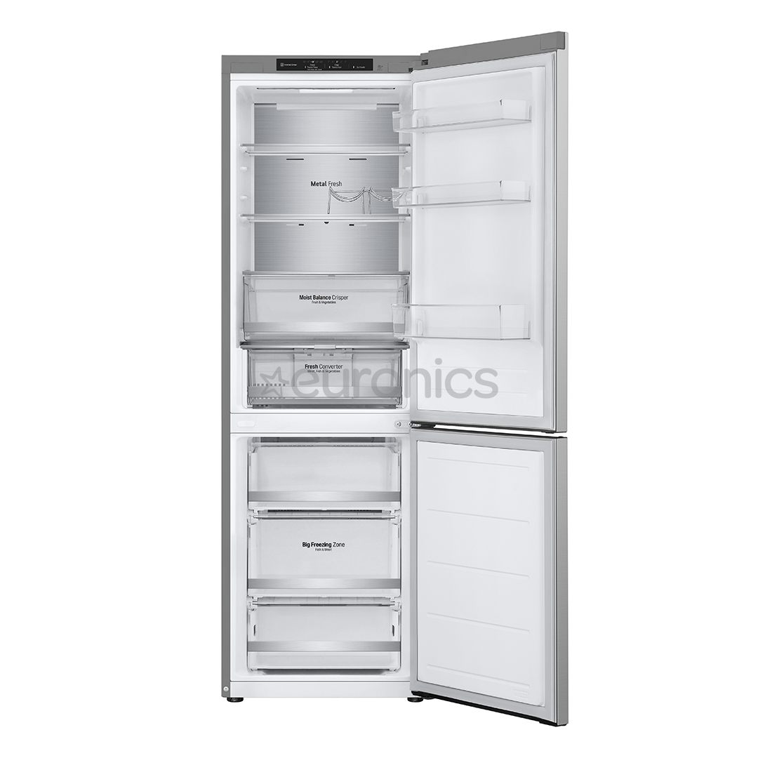 LG, NoFrost, 344 L, 186 cm, silver - Refrigerator