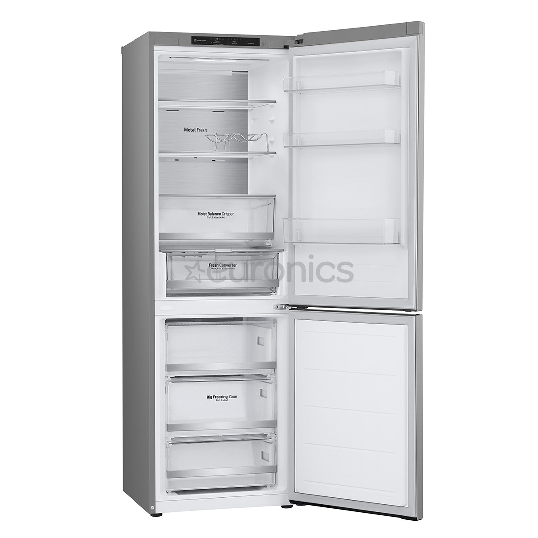 LG, NoFrost, 344 L, augstums 186 cm, sudraba - Ledusskapis