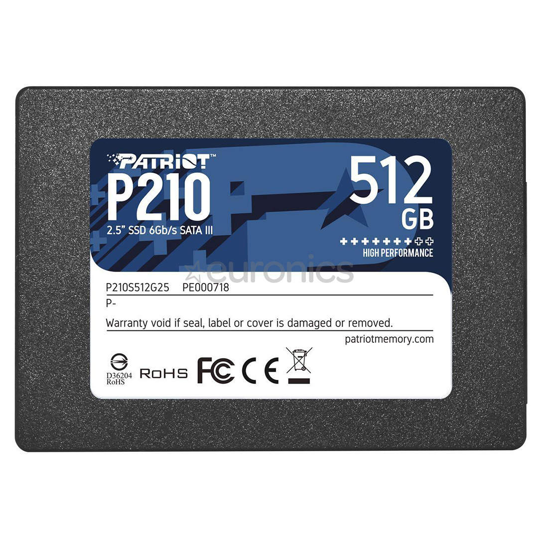Patriot P210, 512 GB, 2,5", SATA III - SSD cietais disks