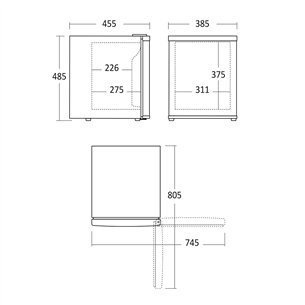 Scancool, 32 L, augstums 49 cm, melna - Minibārs