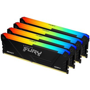 Kingston Fury Beast, 128 GB, DDR4-3200, Kit4 - Operatīvā atmiņa KF432C16BB2AK4/128