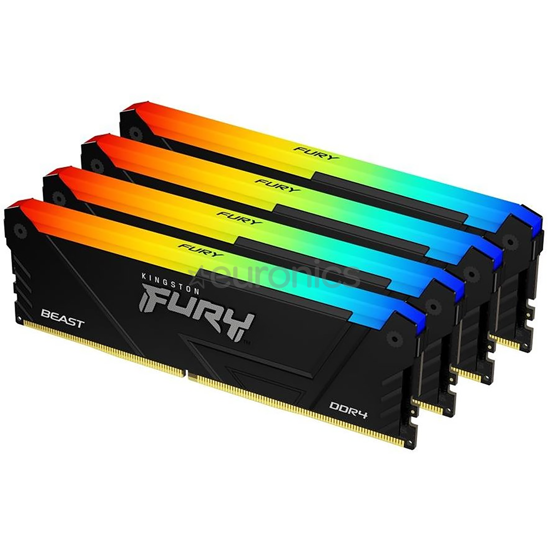 Kingston Fury Beast, 128 GB, DDR4-3200, Kit4 - Operatīvā atmiņa