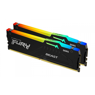 Kingston Fury Beast, 64 GB, DDR5-5600, Kit2, RGB - Operatīvā atmiņa KF556C40BBAK2-64