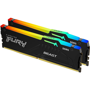 Kingston Fury Beast, 16 GB, DDR5-6000, Kit2, RGB - RAM memory KF560C36BBEAK2-16