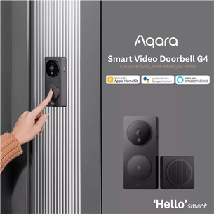 Aqara Smart Video Doorbell G4, 1080p, melna - Viedais durvju zvans ar kameru