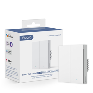 Aqara Smart Wall Switch H1, ar nulli, dubultslēdzis - Viedais slēdzis