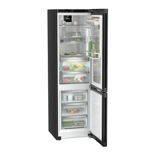 Liebherr, BioFresh, height 202 cm, 359 L, black - Refrigerator