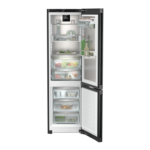 Liebherr, BioFresh, height 202 cm, 359 L, black - Refrigerator