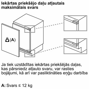 Bosch, Series 6, No Frost, 85 л, высота 82 см - Интегрируемый морозильник