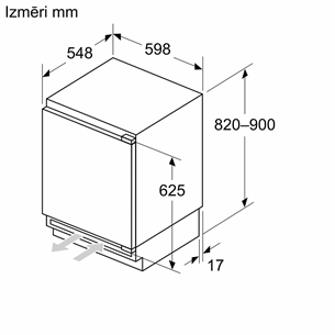 Bosch, Series 6, augstums 82 cm, 85 L - Iebūvējama saldētava