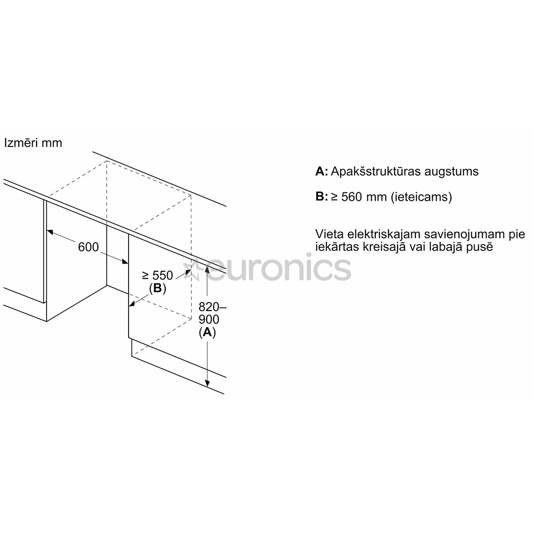 Bosch, Series 6, No Frost, 85 л, высота 82 см - Интегрируемый морозильник