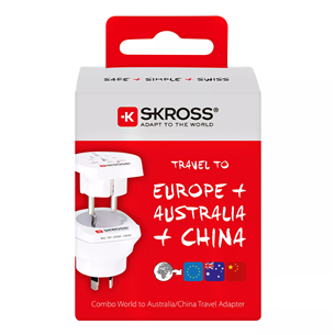 Skross Combo World to Australia / China, balta - Adapteris
