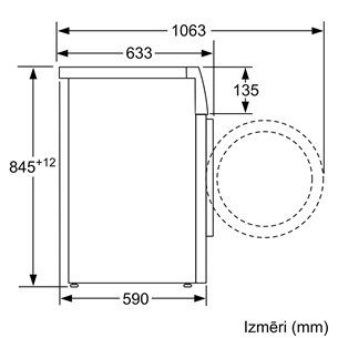 Bosch, Series 6, i-Dos, 9 kg, depth 59 cm, 1400 rpm - Front load washing machine