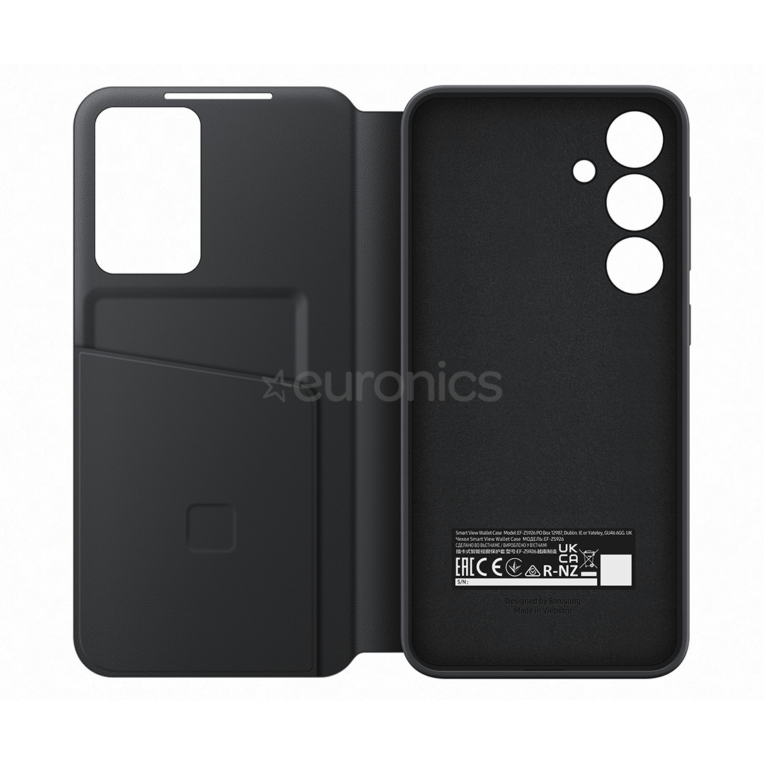 Samsung Smart View Wallet Case, Galaxy S24+, melna - Apvalks viedtālrunim