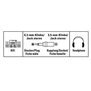 Hama, 3,5 mm -- 6,3 mm - Audio adapter