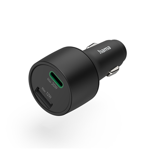 Hama Car Fast Charger, USB-C, USB-A, 32 W, melna - Auto lādētājs