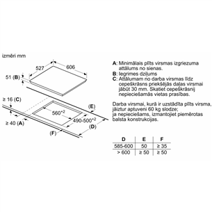 Bosch, platums 60.6 cm, melna - Iebūvējama indukcijas plīts virsma