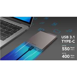 Lexar Portable SL200, 512 GB, USB-C, brūna - Ārējais SSD cietais disks