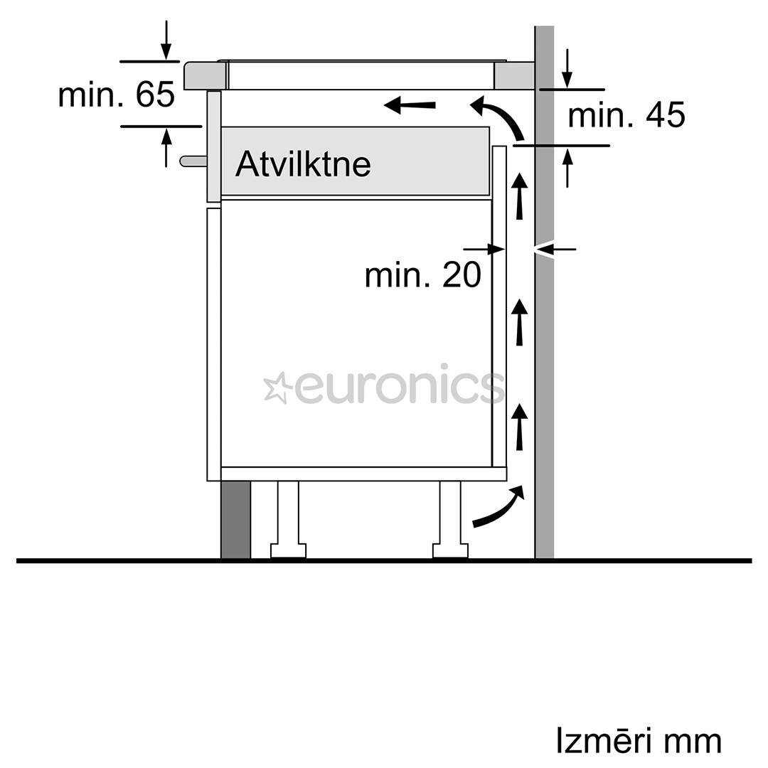 Bosch, platums 30.6 cm, melna - Iebūvējama indukcijas plīts virsma