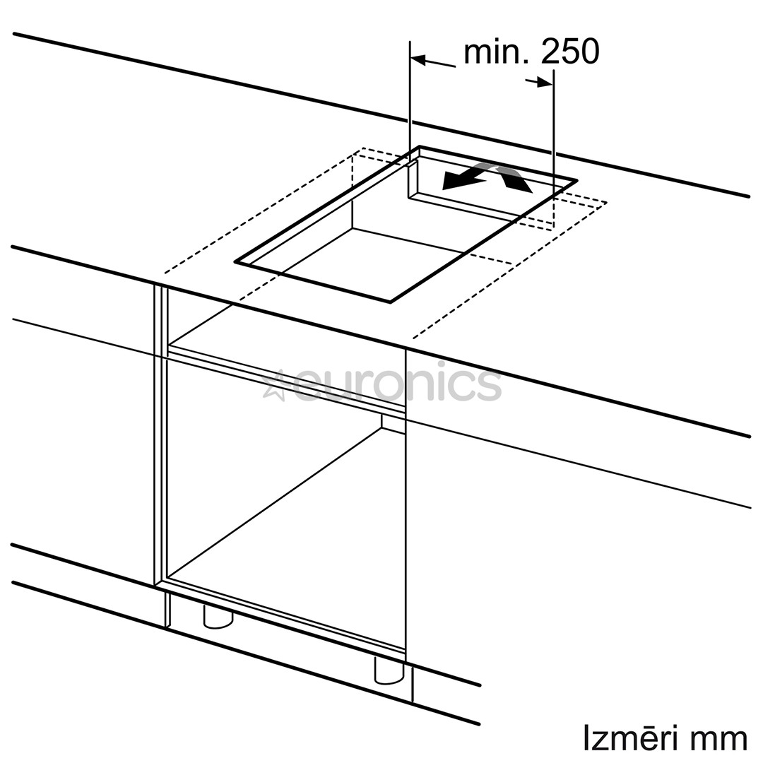 Bosch, platums 30.6 cm, melna - Iebūvējama indukcijas plīts virsma