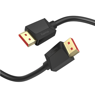 Hama DisplayPort Cable, DP 1.4, apzeltīti kontakti, UHD 8K, 3 m - Vads