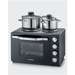 Severin, 30 L, 2500 W, black - Mini oven with two hotplates TO2074