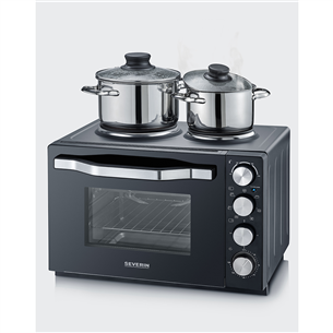 Severin, 30 L, 2500 W, black - Mini oven with two hotplates