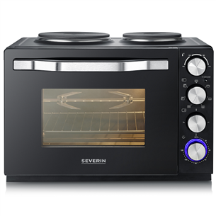 Severin, 30 L, 2500 W, black - Mini oven with two hotplates