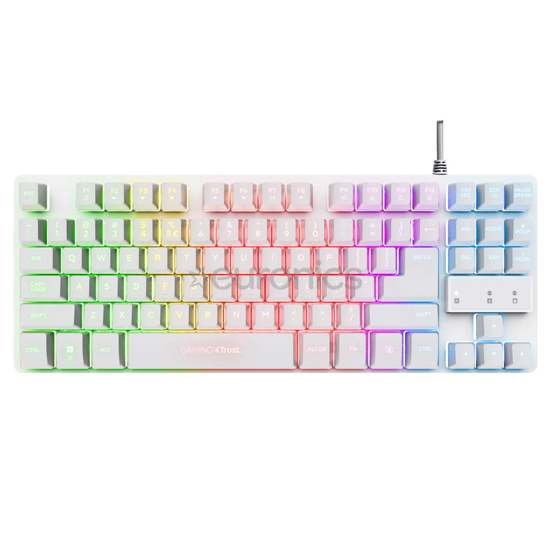 Trust GXT 833 Thado TKL, US, white - Keyboard