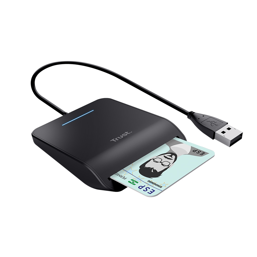 Trust Primo, USB-A, черный - Считыватель ID-карты