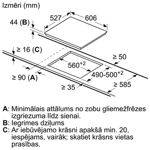 Bosch, platums 60.6 cm, melna - Iebūvējama keramiskā plīts virsma