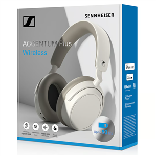 Sennheiser ACCENTUM Plus Wireless, trokšņu slāpēšana, balta - Bezvadu austiņas