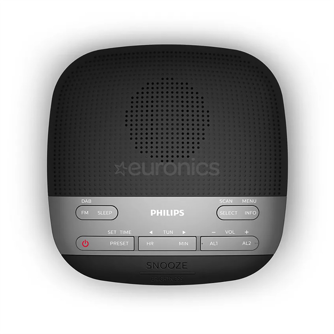 Philips TAR3505, FM, DAB+, melna - Radio pulkstenis