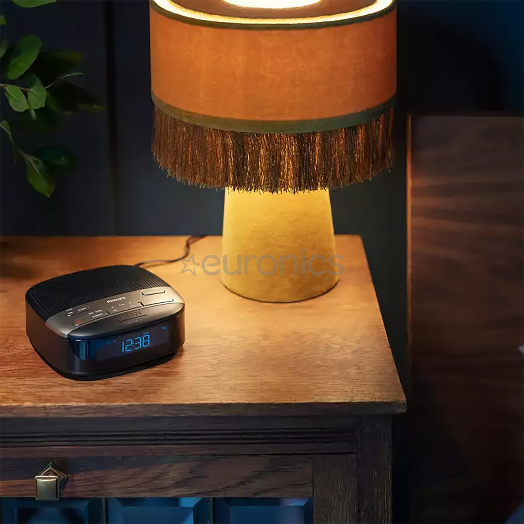 Philips TAR3505, FM, DAB+, melna - Radio pulkstenis