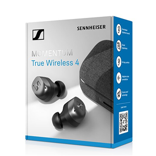 Sennheiser MOMENTUM True Wireless 4, trokšņu slāpēšana, melna - Bezvadu austiņas