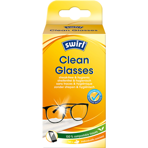 Swirl Clean Glasses, 50 gab. - Vienreizējās salvetes briļļu tīrīšanai CLEANGLASSES50