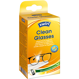 Swirl Clean Glasses, 50 gab. - Vienreizējās salvetes briļļu tīrīšanai