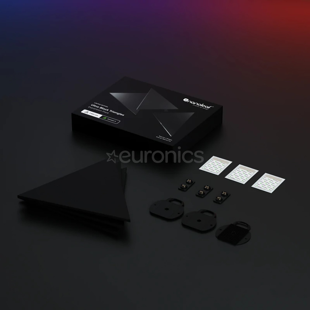 Nanoleaf Shapes Black Triangles Expansion Pack, 3 panels - Smart Light Expansion Pack