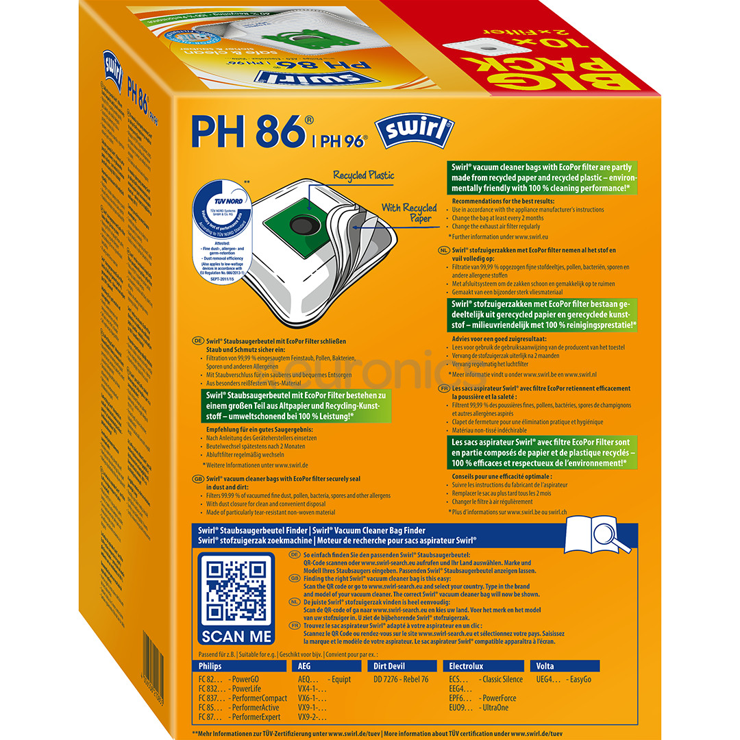 Swirl S-bag, 10 gab. - Putekļu sūcēja maisiņi