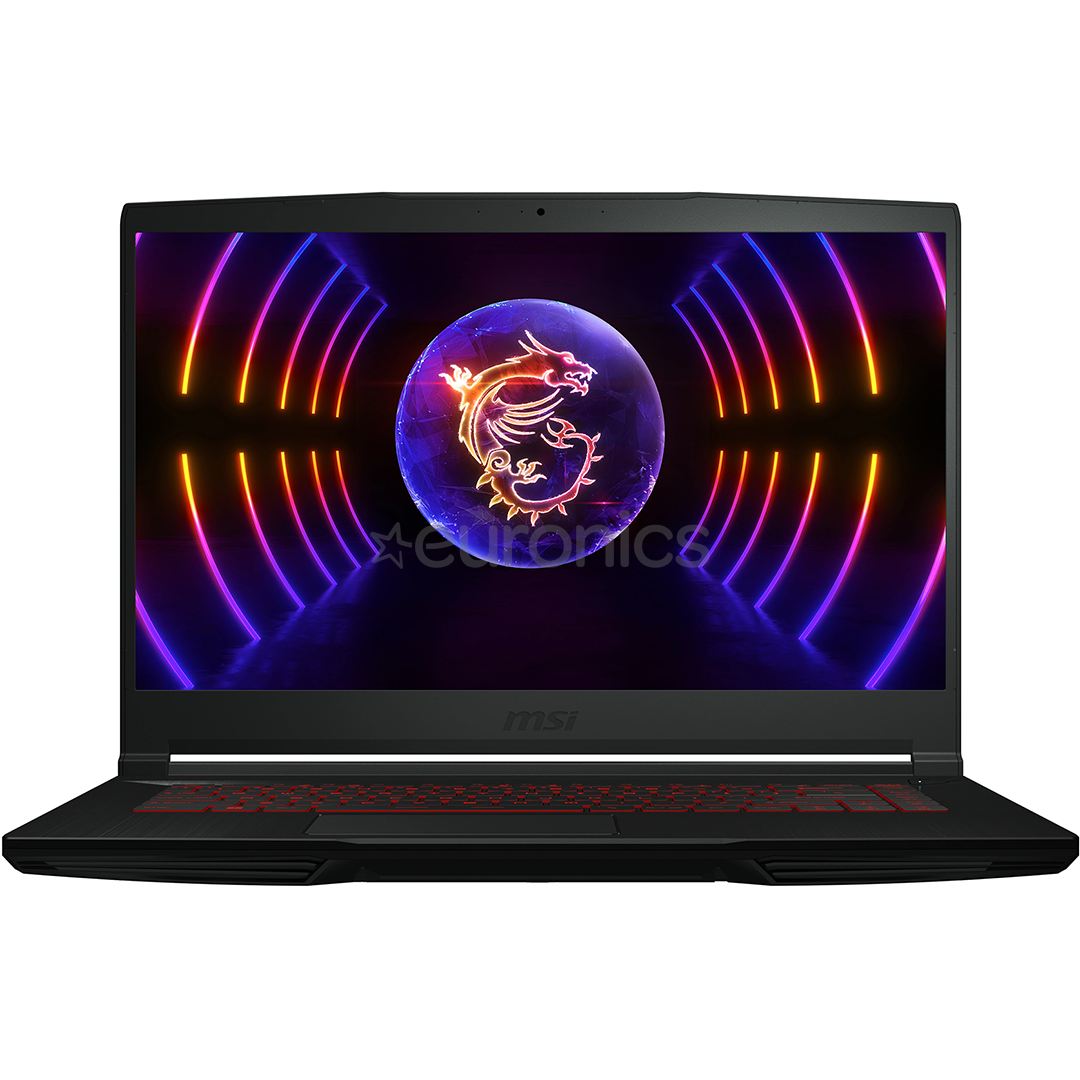 MSI Thin GF63 12U, 15.6'', FHD, 144 Hz, i7, 16 GB, 512 GB, RTX 3050, ENG, melna - Portatīvais dators